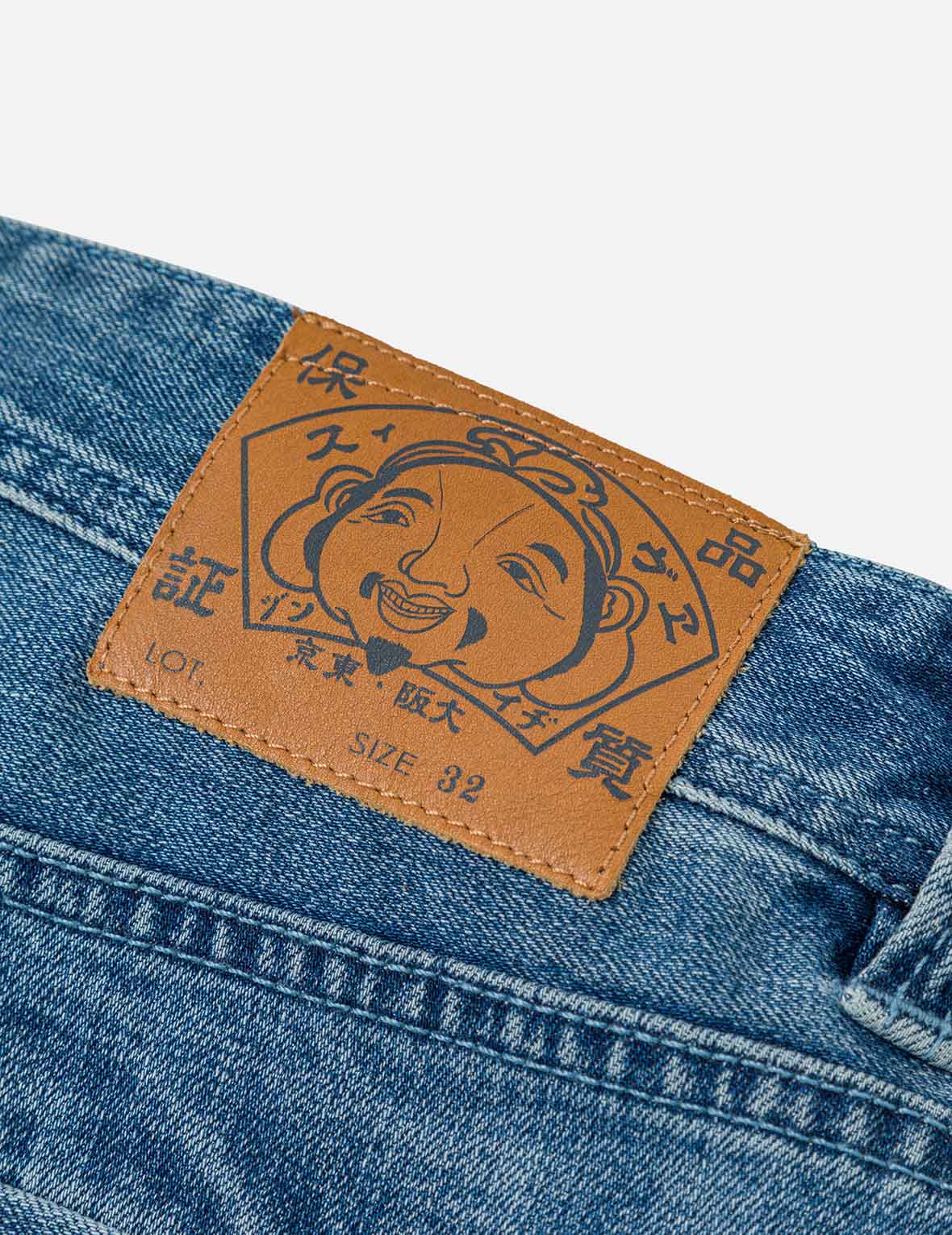 Seagull and Logo Print Loose Fit Denim Joggers