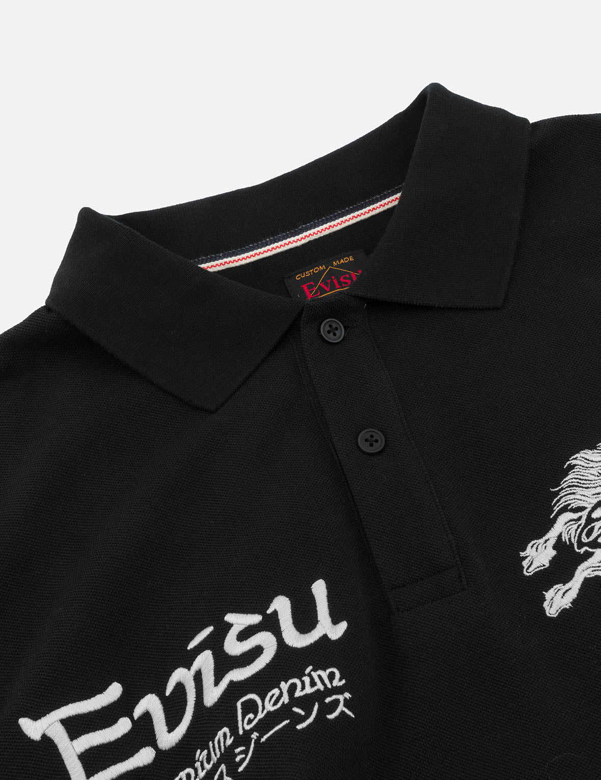 Hakutaku and Logo Embroidery Oversized Polo Shirt