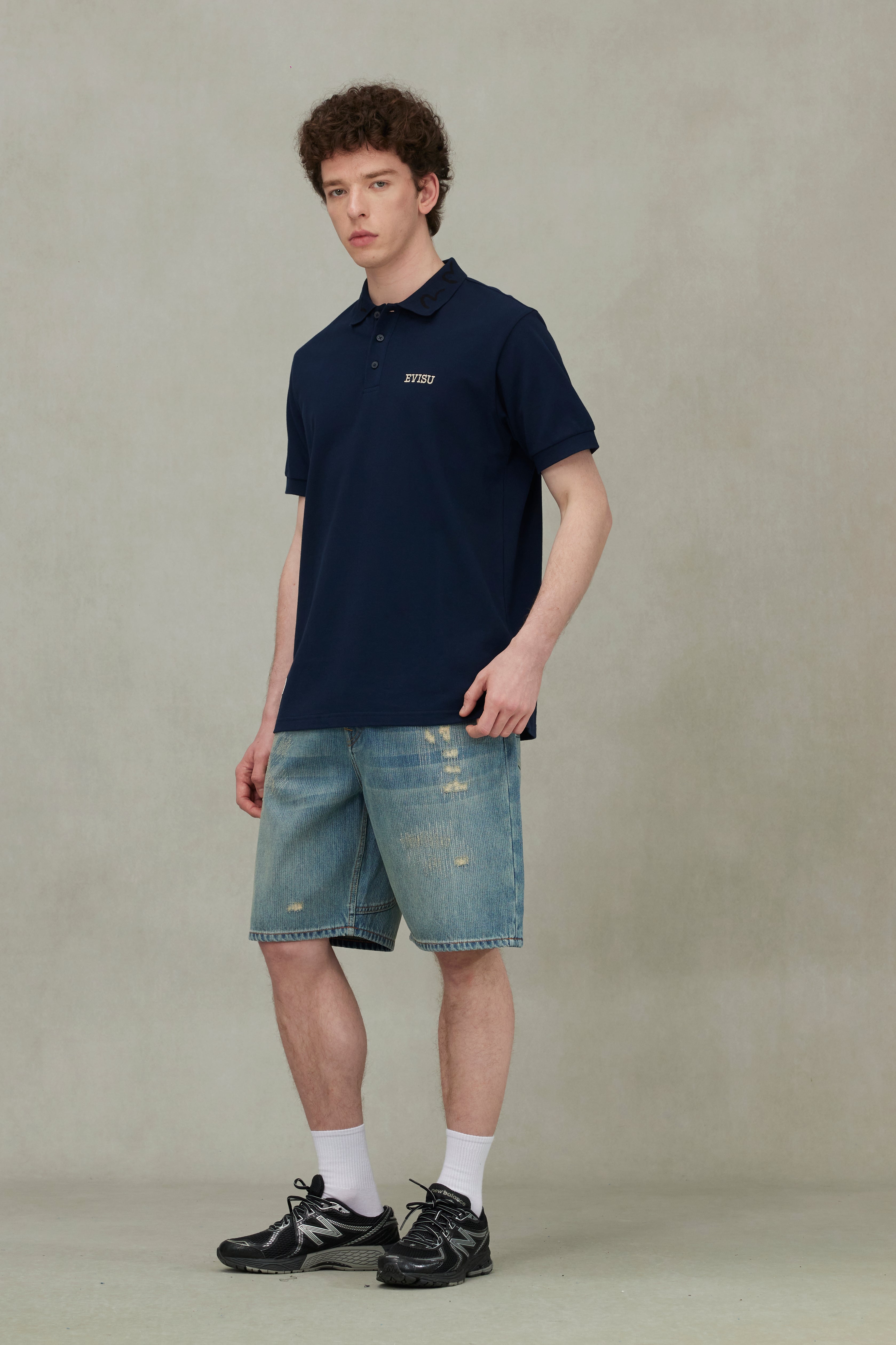 商标刺绣宽版休闲POLO衫