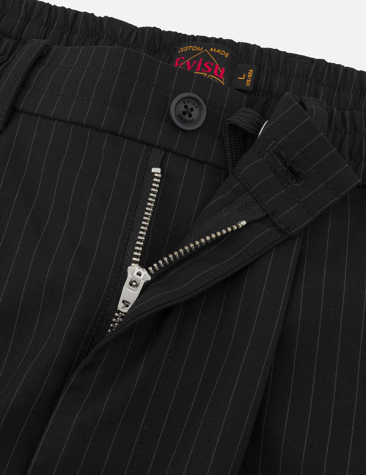 海鸥刺绣条纹锥形休閒裤