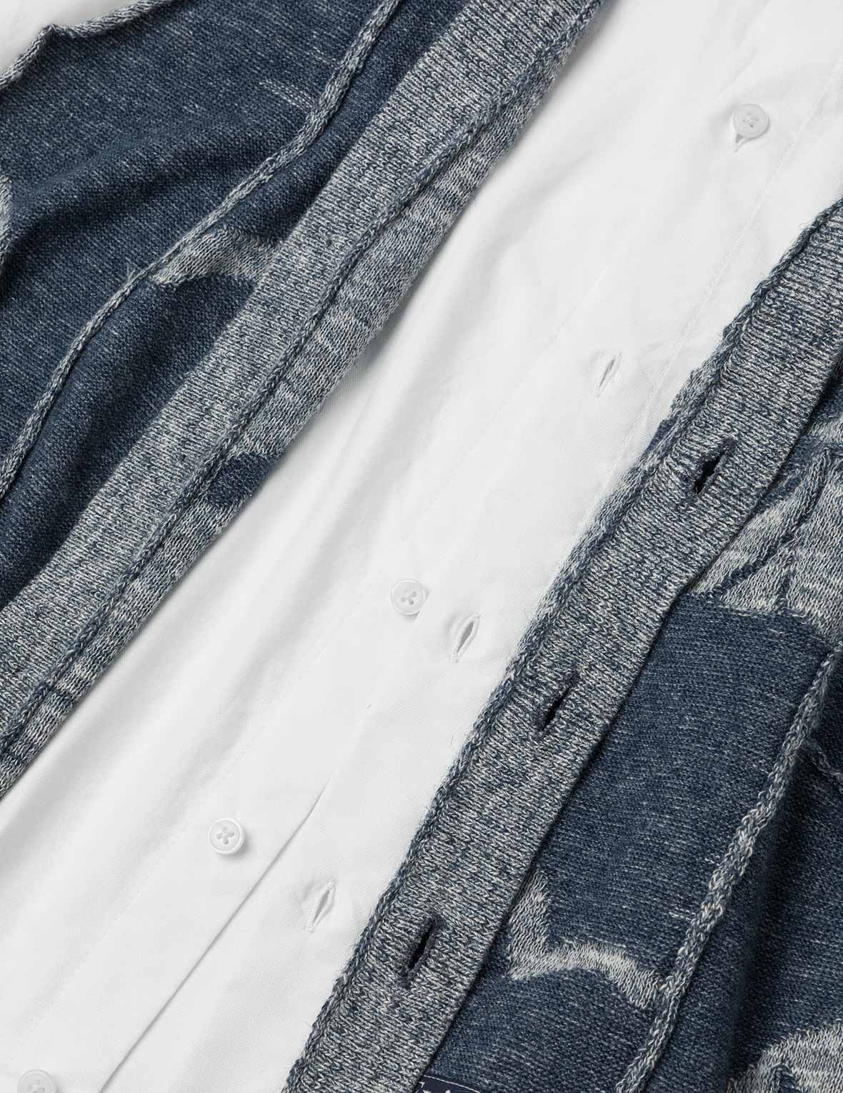 2-in-1 Seagull and Kamon Embroidery Relax Fit Shirt