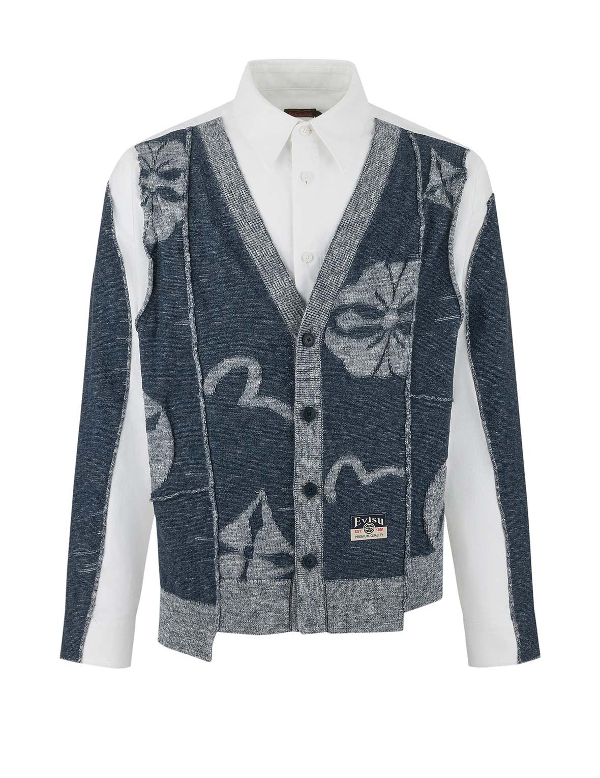 2-in-1 Seagull and Kamon Embroidery Relax Fit Shirt