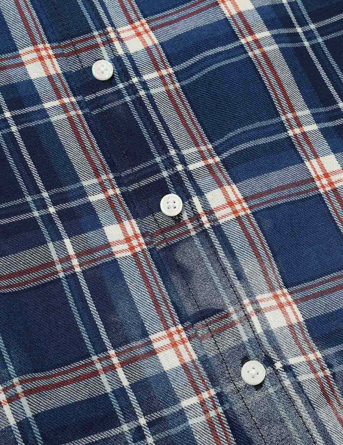 Allover Seagull Print Relax Fit Check Shirt
