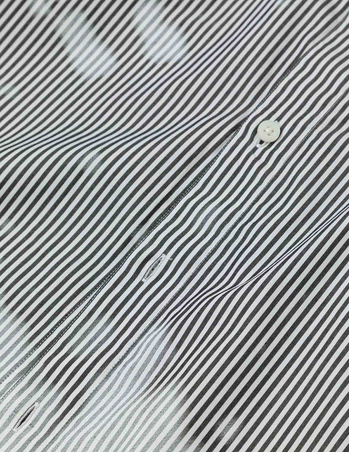 Two-tone Striped Oversized Short-sleeve Shirt