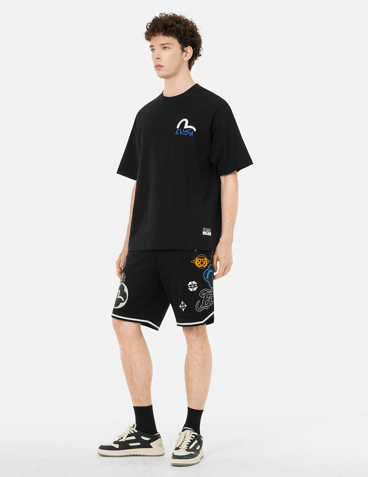 Allover Logo Print Fashion Fit Sweatshorts