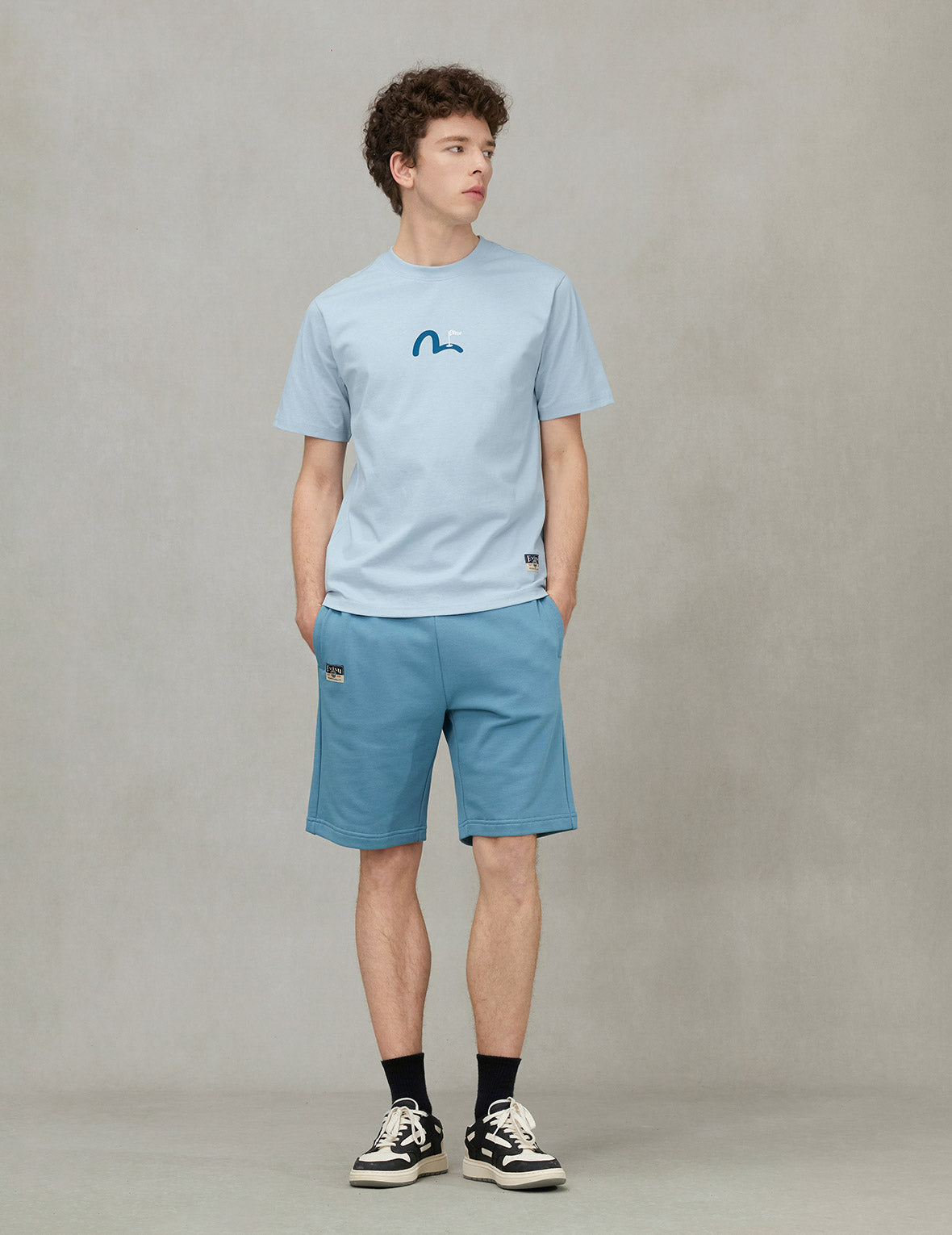 Seagull and EVISU Flag Print Regular Fit Sweatshorts