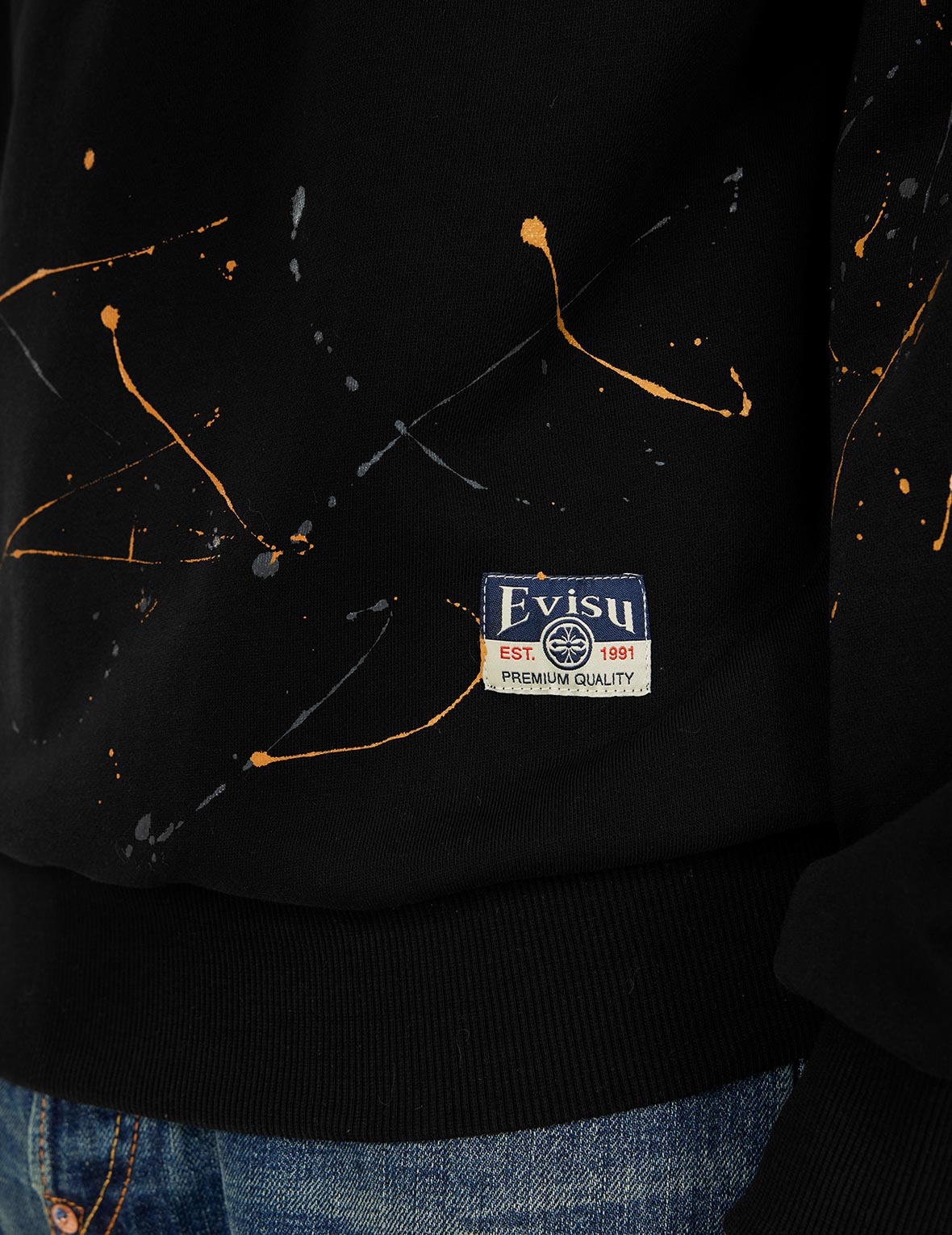 商标和海鸥印花宽版休闲卫衣