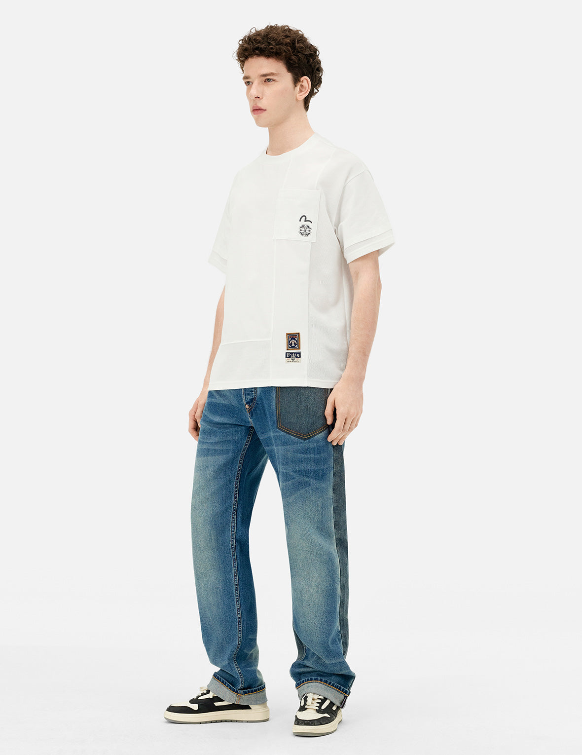 Multi-print and Fabric Blocking Relax Fit T-shirt