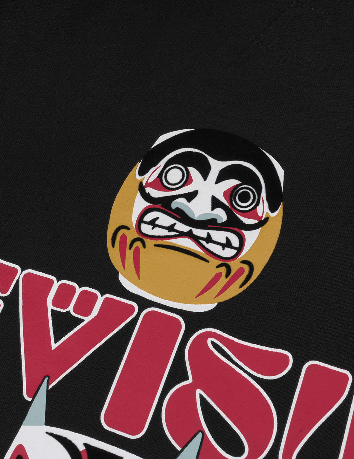 达摩和印第安图腾印花宽版休闲T恤