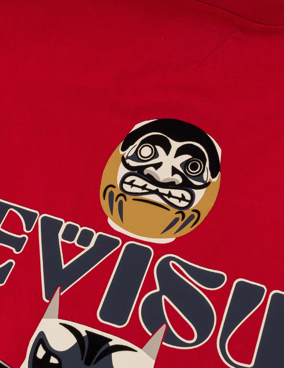 达摩和印第安图腾印花宽版休闲T恤