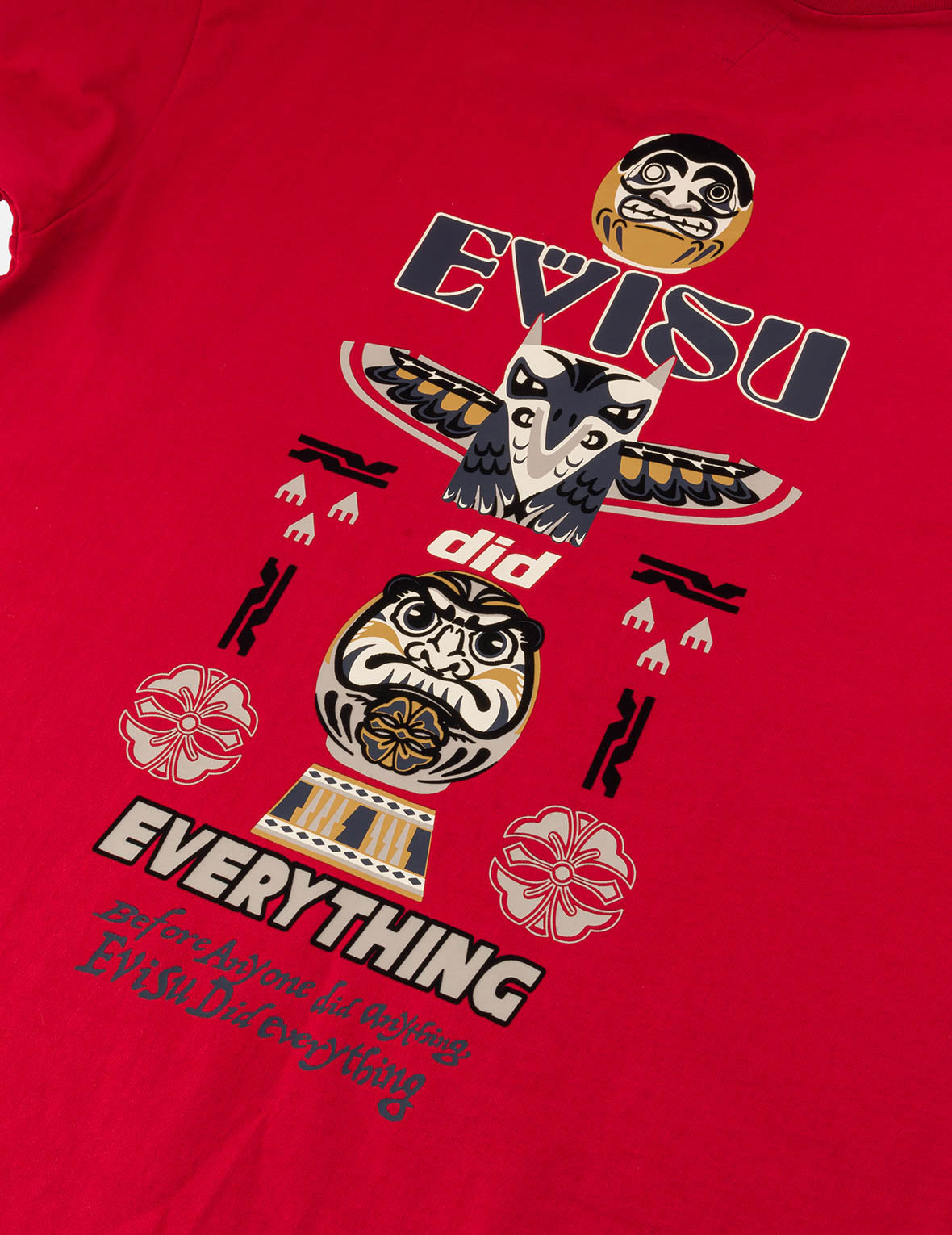 达摩和印第安图腾印花宽版休闲T恤