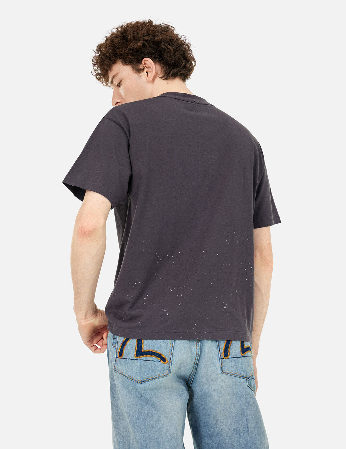 Logo and Seagull Print Relax Fit T-shirt