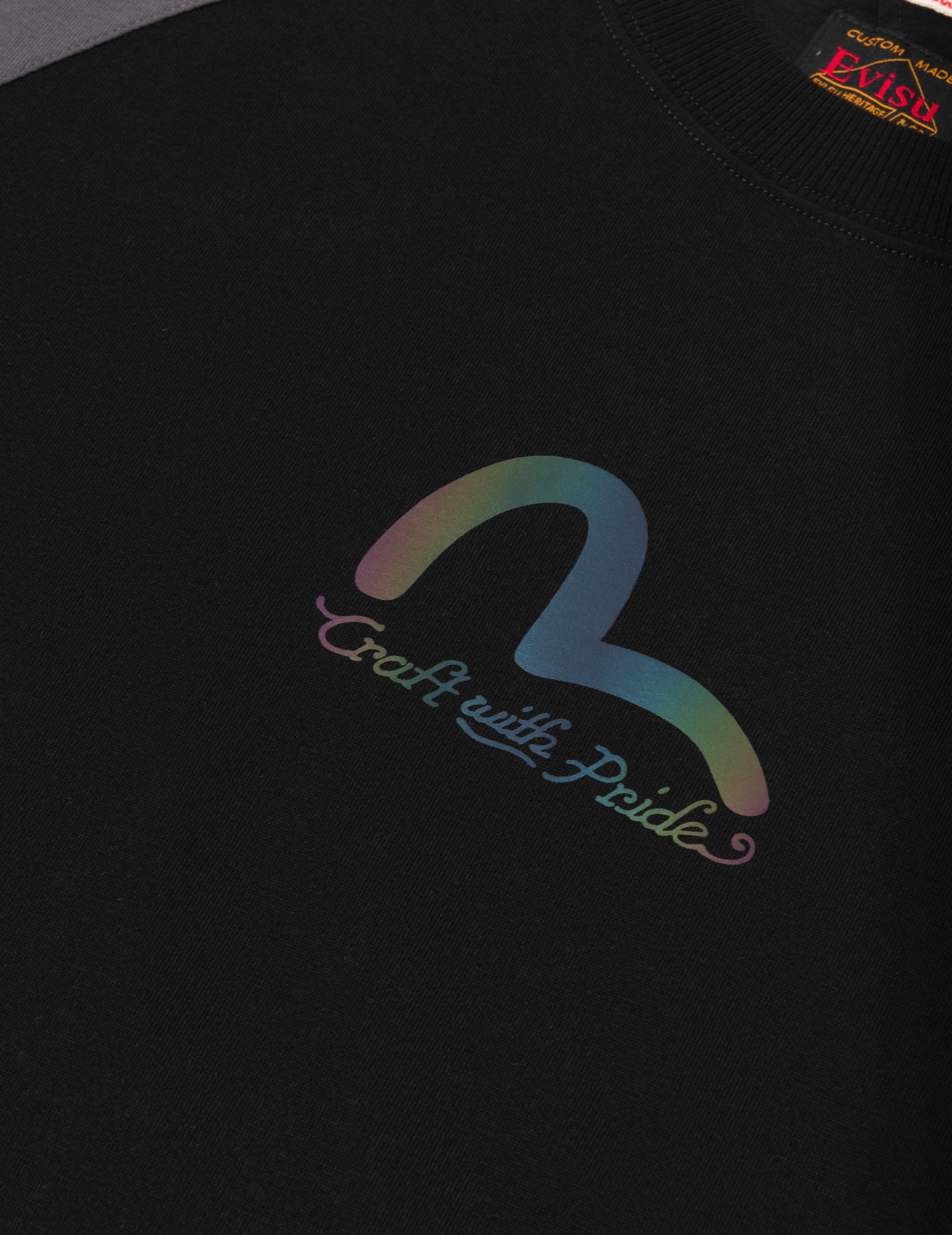 Panel Blocking with Colorful Logo Print Loose Fit T-Shirt