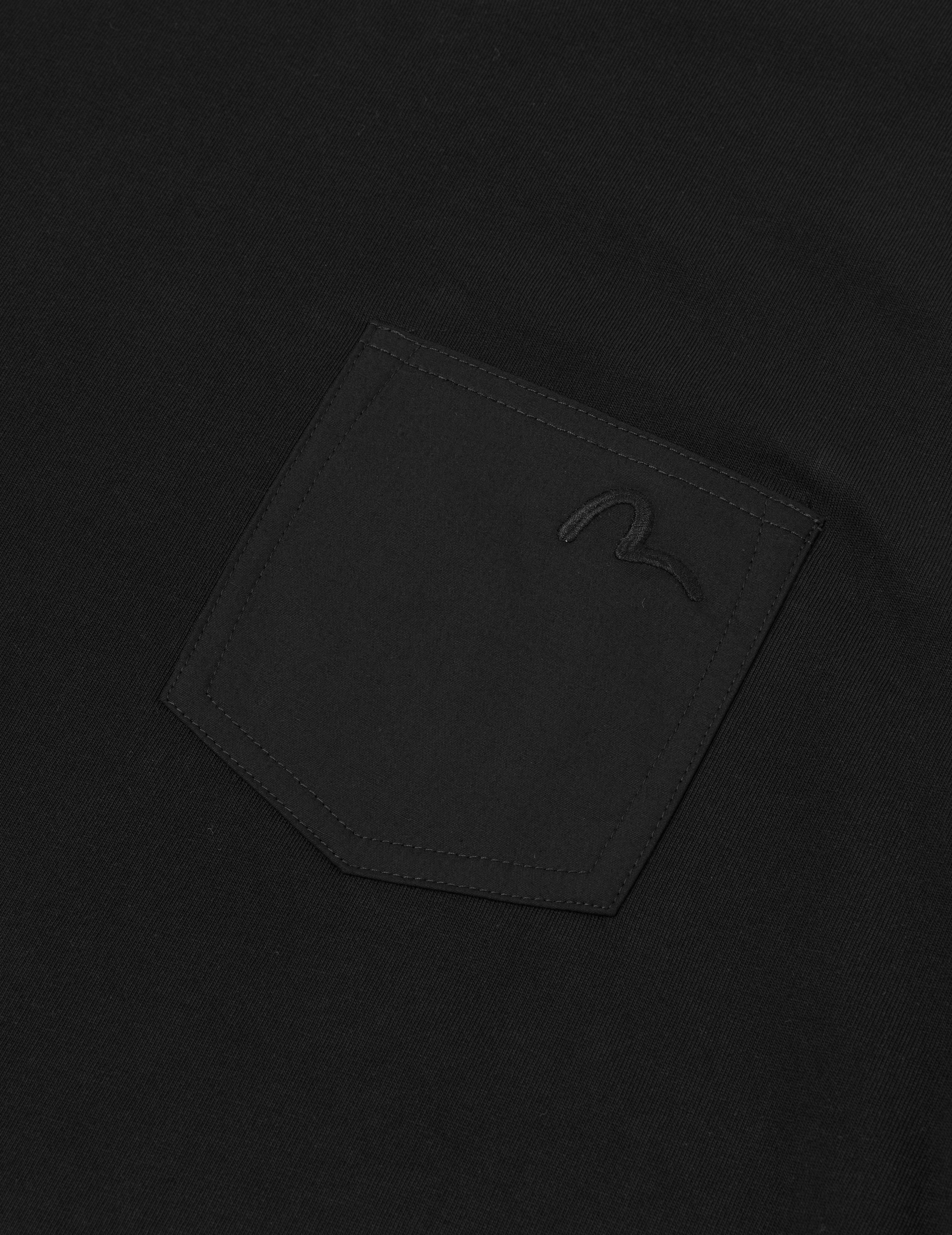 海鸥刺绣缝线口袋宽版休闲T恤