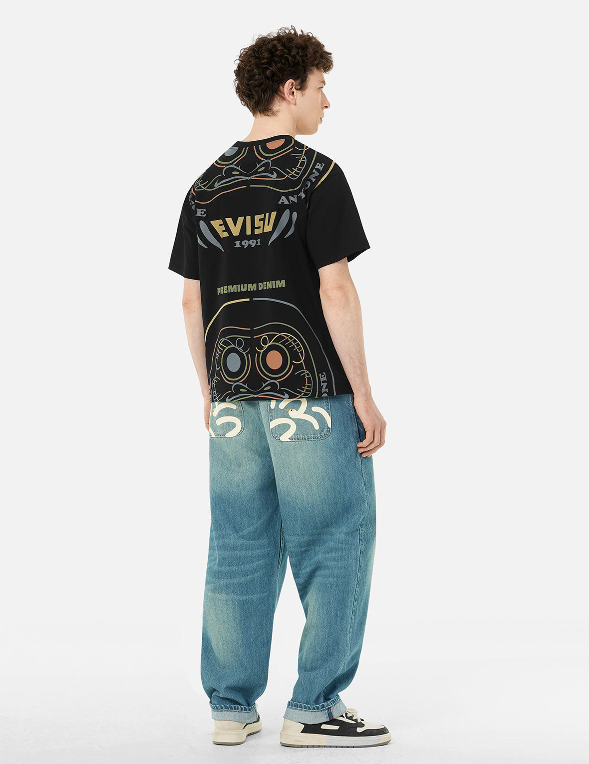 Daruma Print Loose Fit T-Shirt