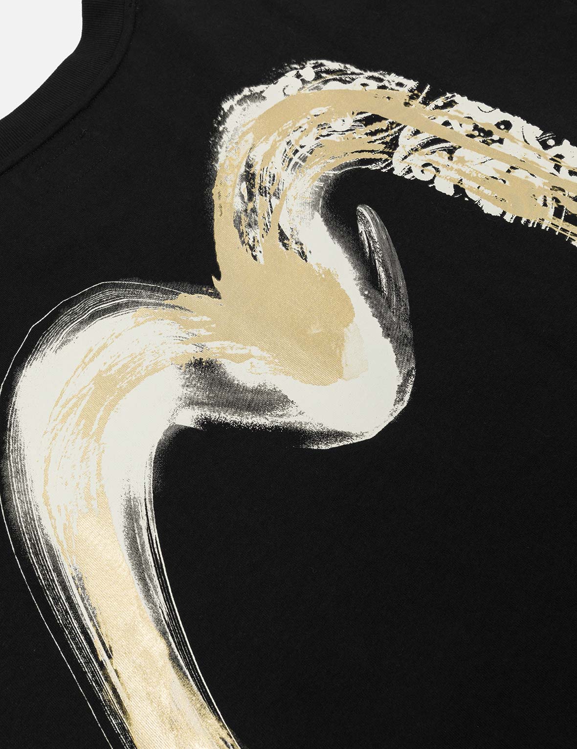 烫金笔刷大M印花宽版休闲T恤