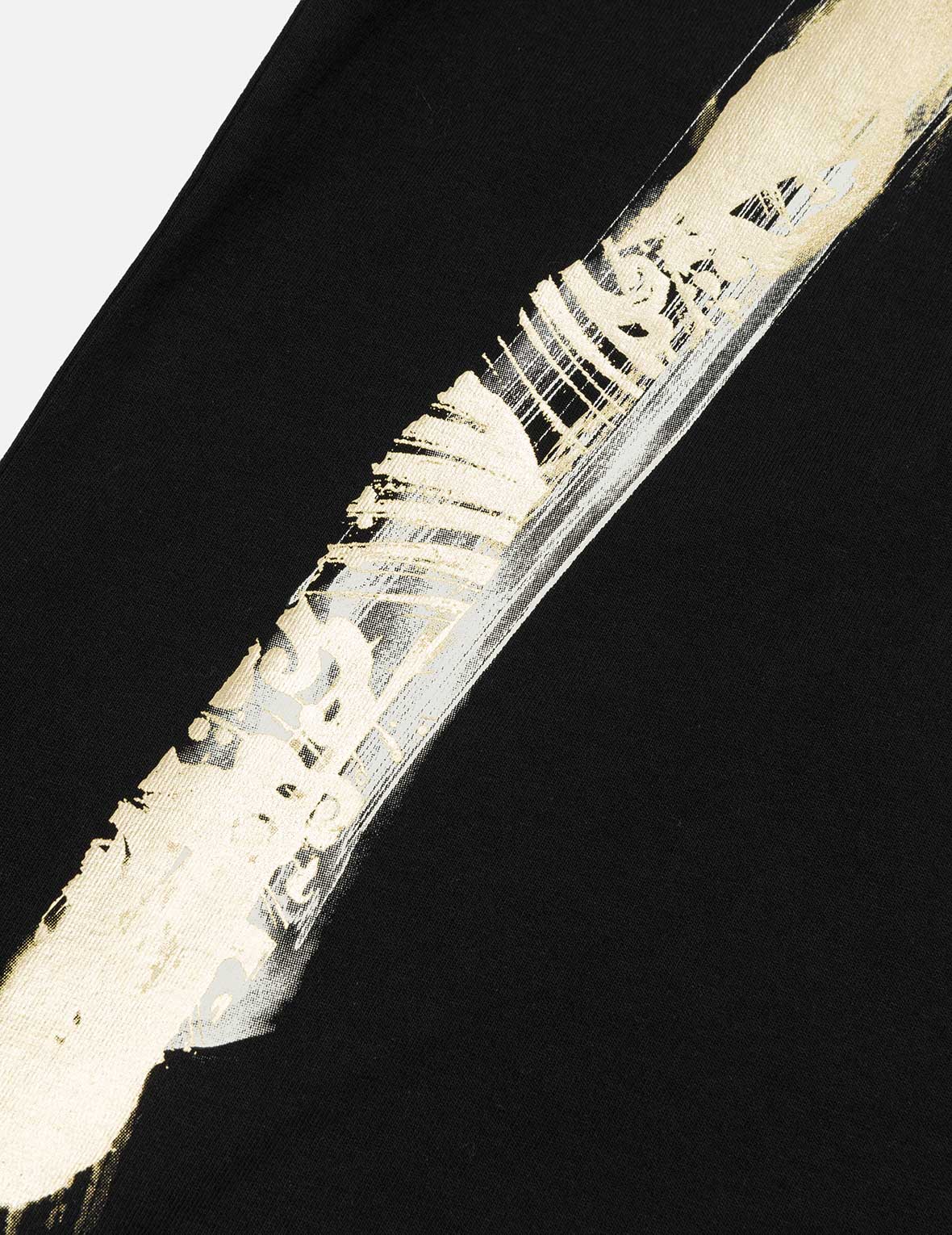 烫金笔刷大M印花宽版休闲T恤