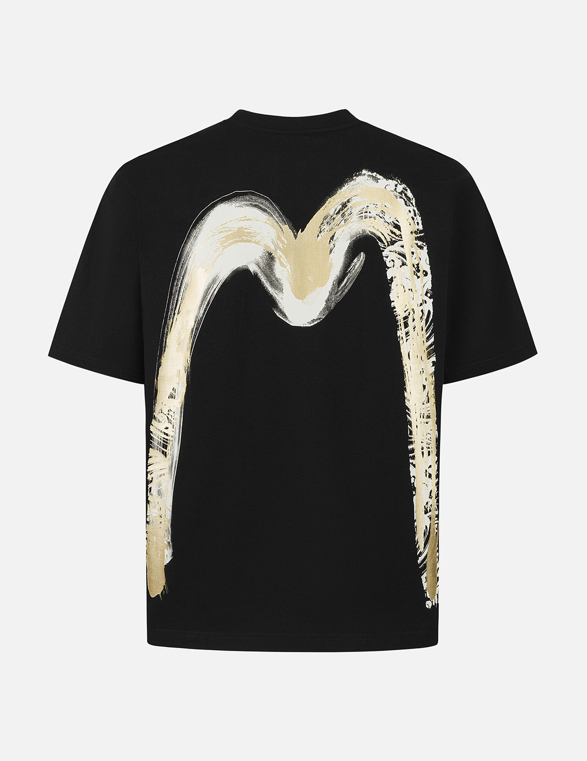 烫金笔刷大M印花宽版休闲T恤