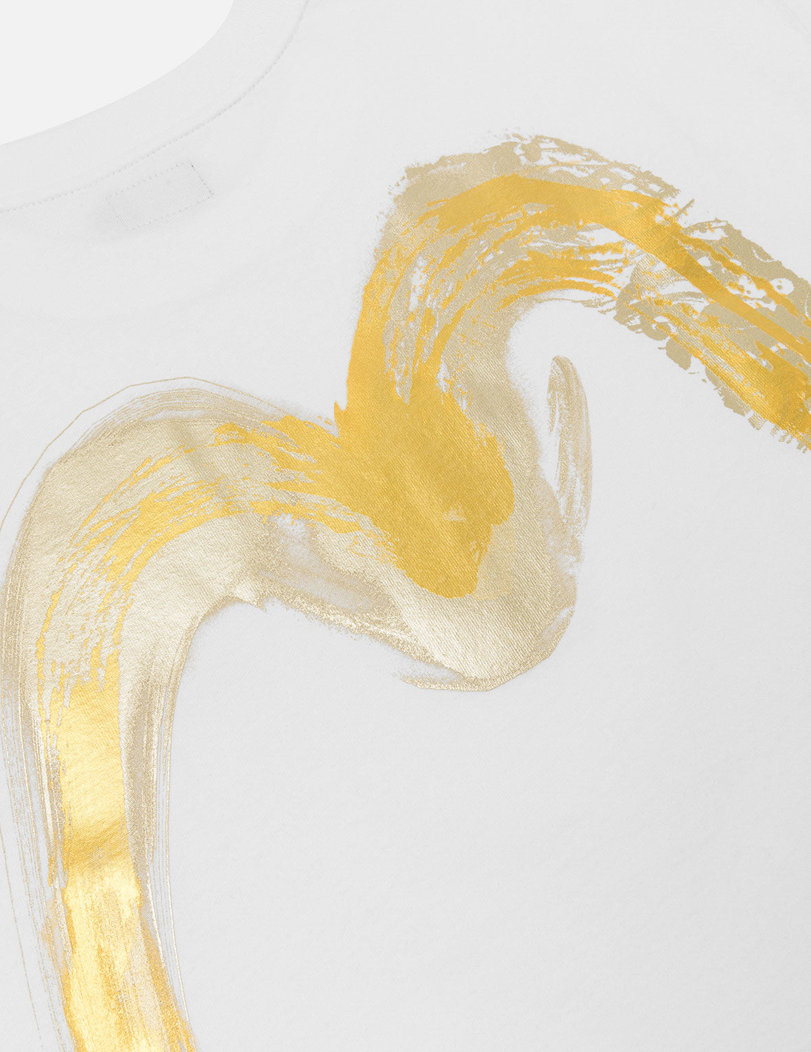 烫金笔刷大M印花宽版休闲T恤