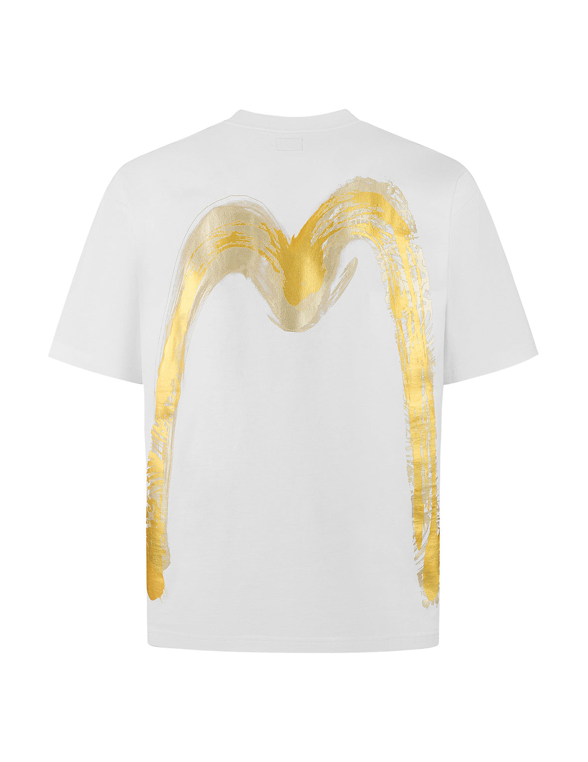 烫金笔刷大M印花宽版休闲T恤