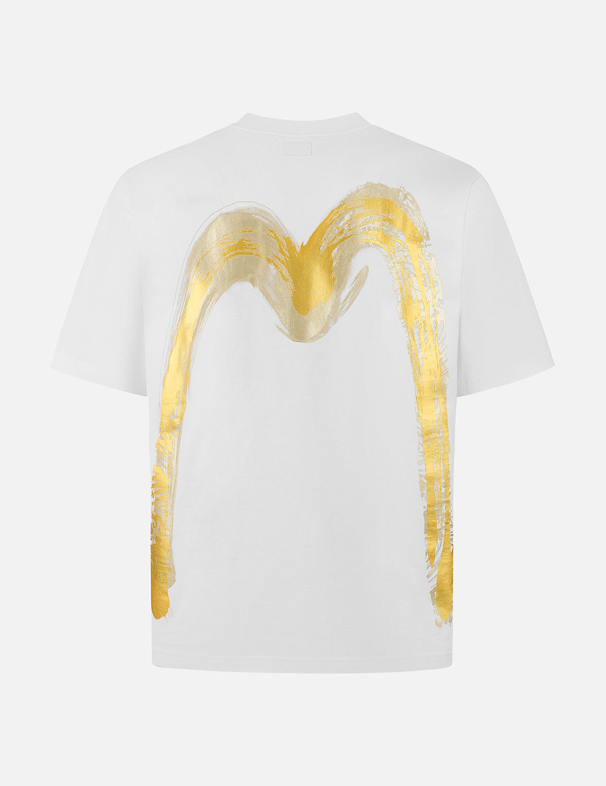 烫金笔刷大M印花宽版休闲T恤