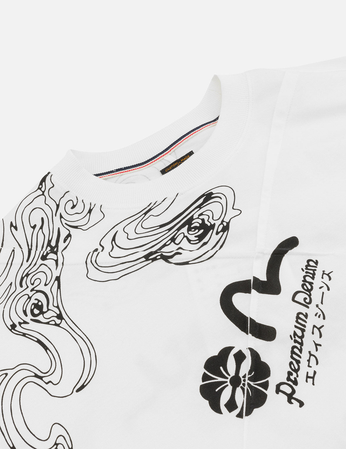 Auspicious Cloud and Logo Print Loose Fit T-Shirt