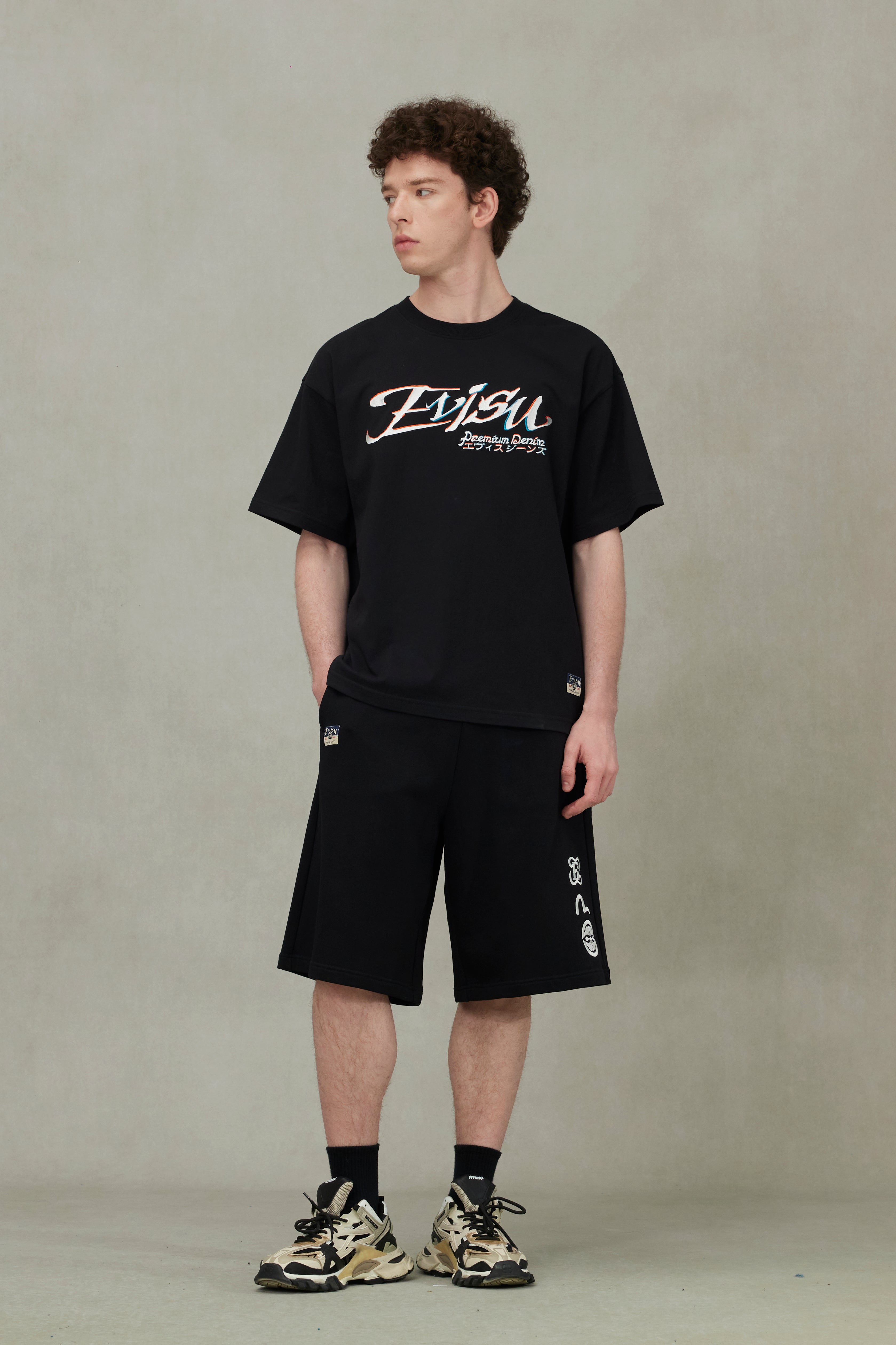 Logo and Kamon Embroidery Loose Fit T-Shirt