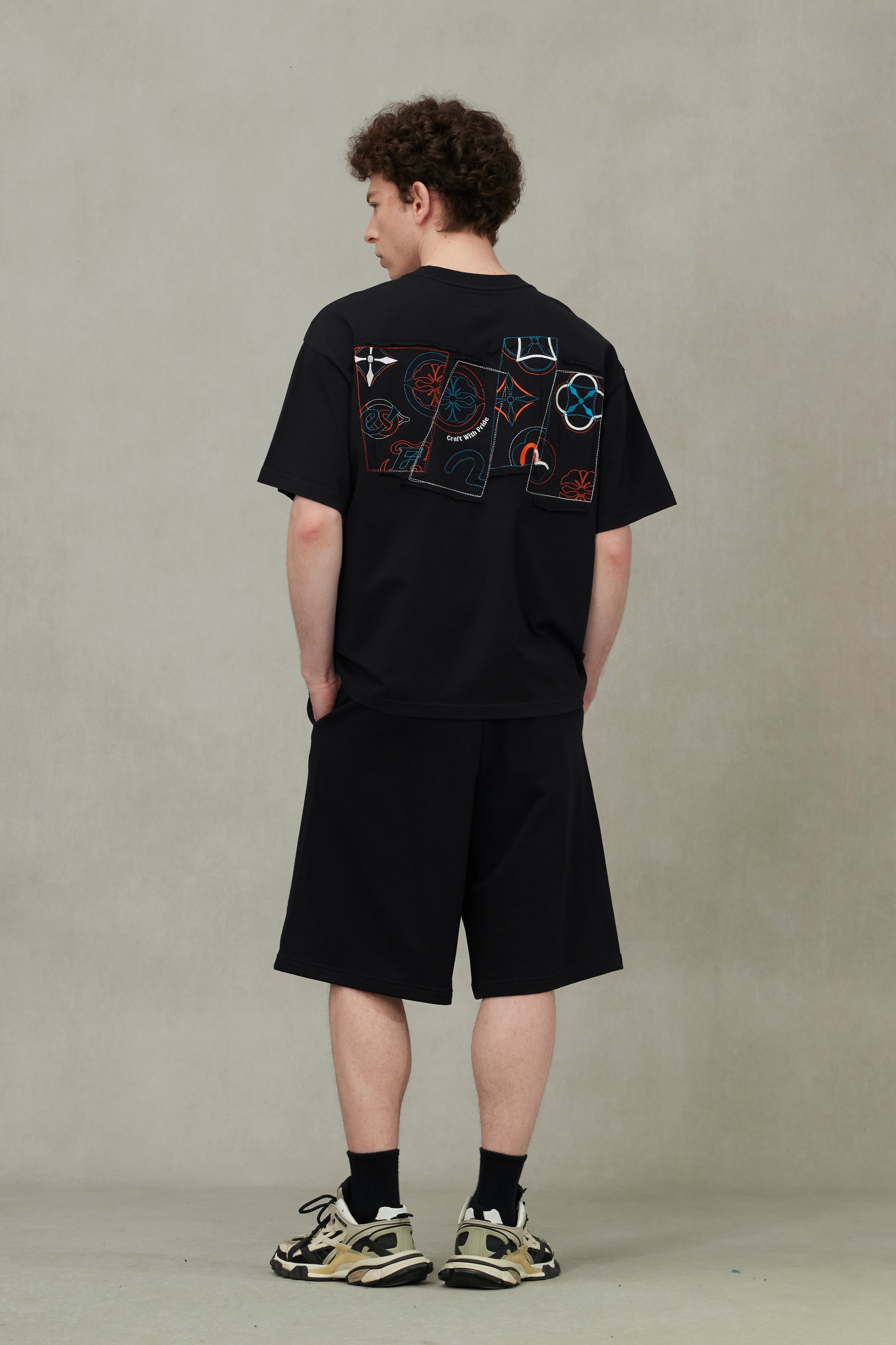 Logo and Kamon Embroidery Loose Fit T-Shirt