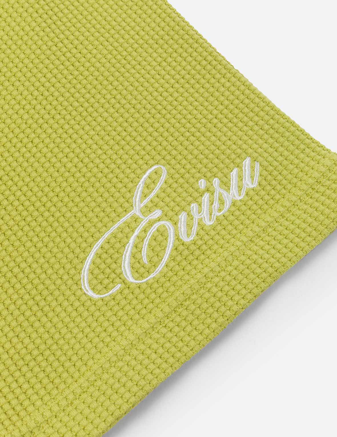 海鸥和商标刺绣超宽版短袖华夫格卫衣