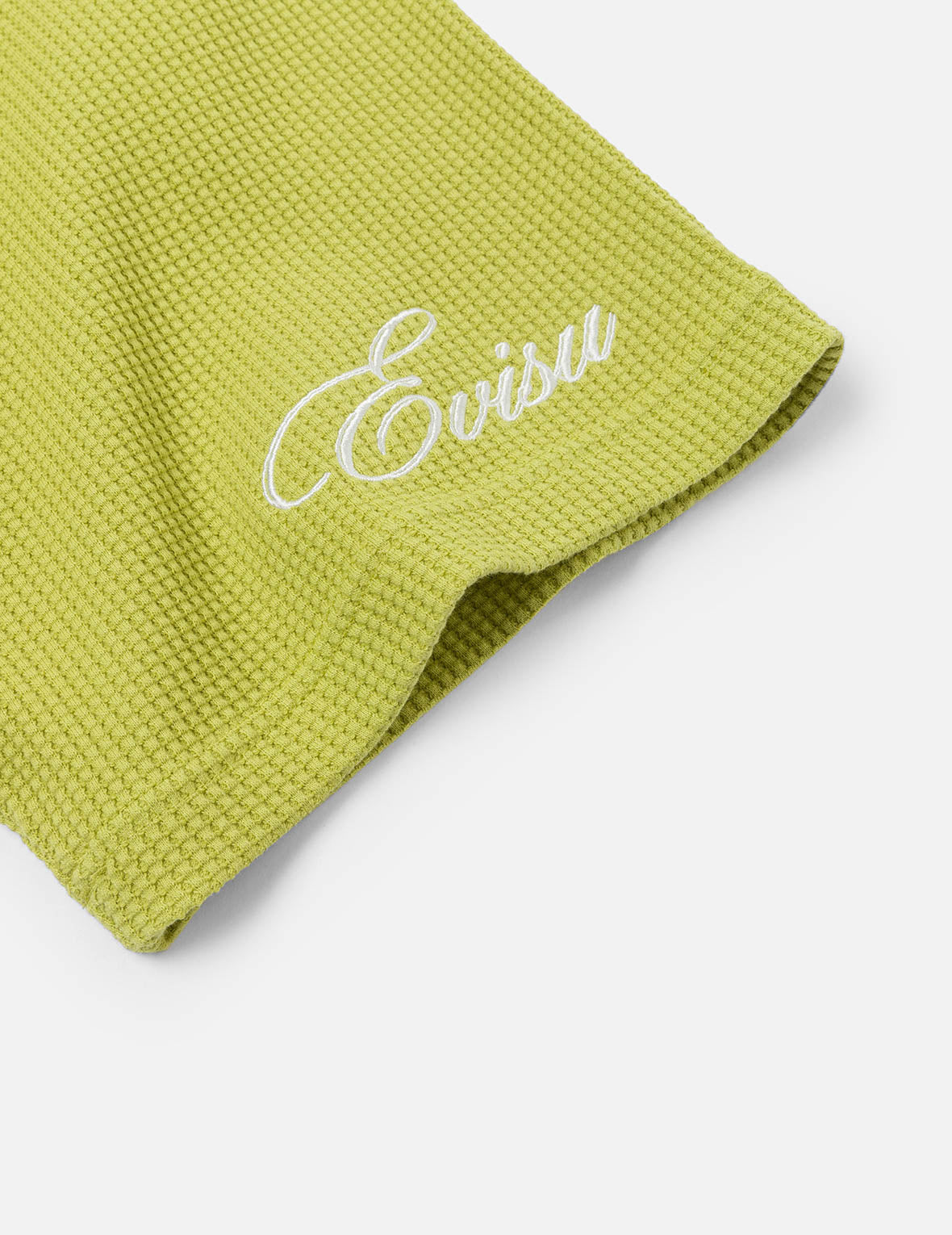 海鸥和商标刺绣超宽版短袖华夫格卫衣