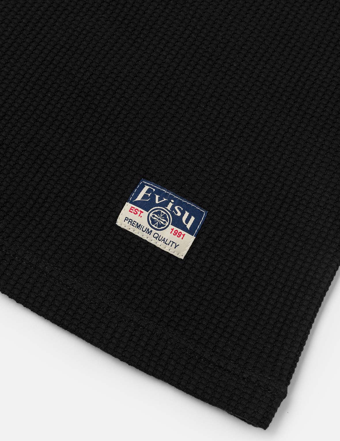 海鸥和商标刺绣超宽版短袖华夫格卫衣