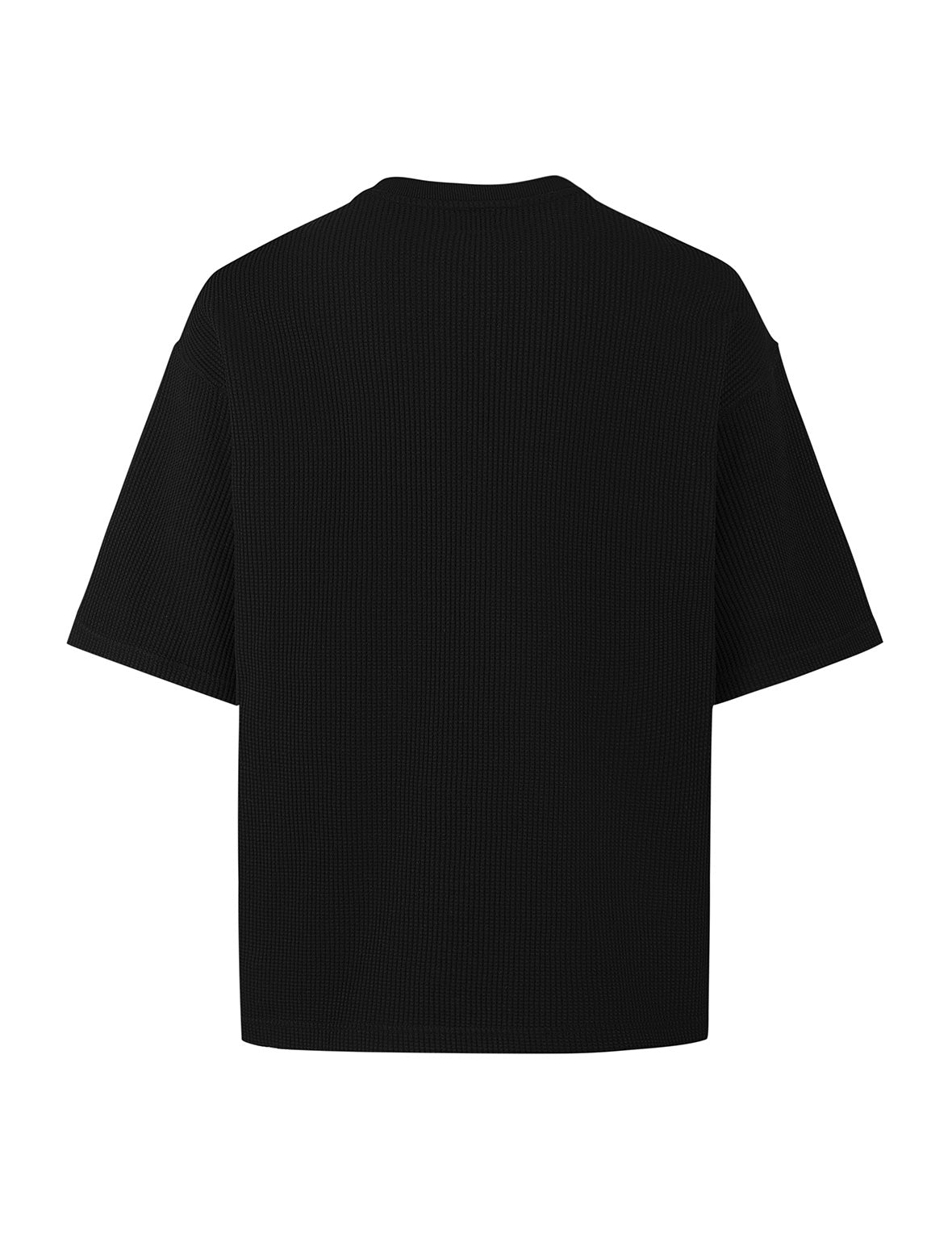 海鸥和商标刺绣超宽版短袖华夫格卫衣