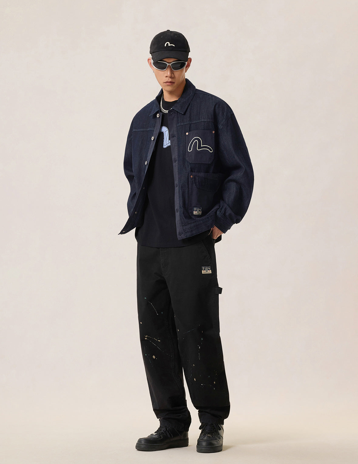 Fabric Blocking Denim Jacket