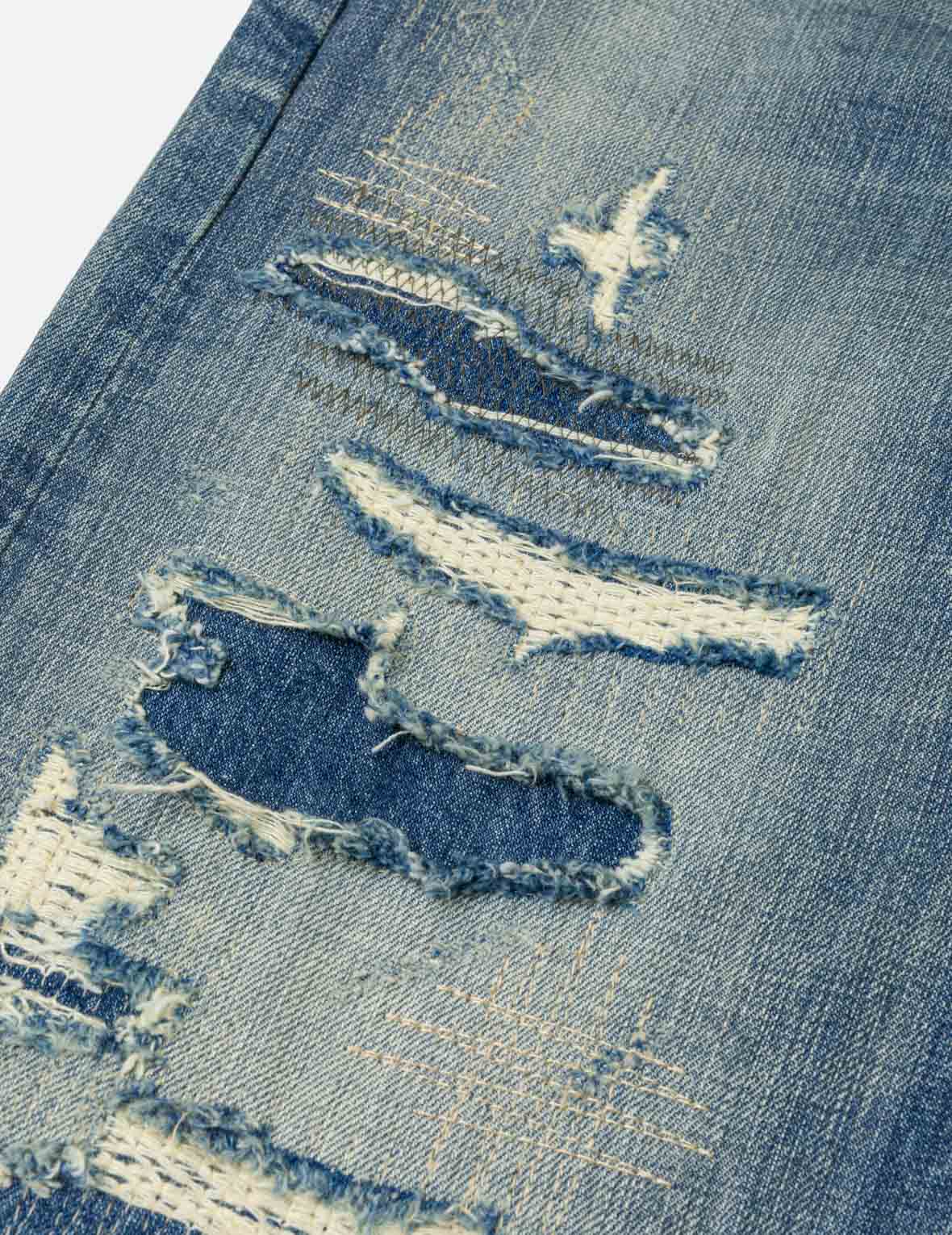 海鸥印花破洞牛仔裤 #2020