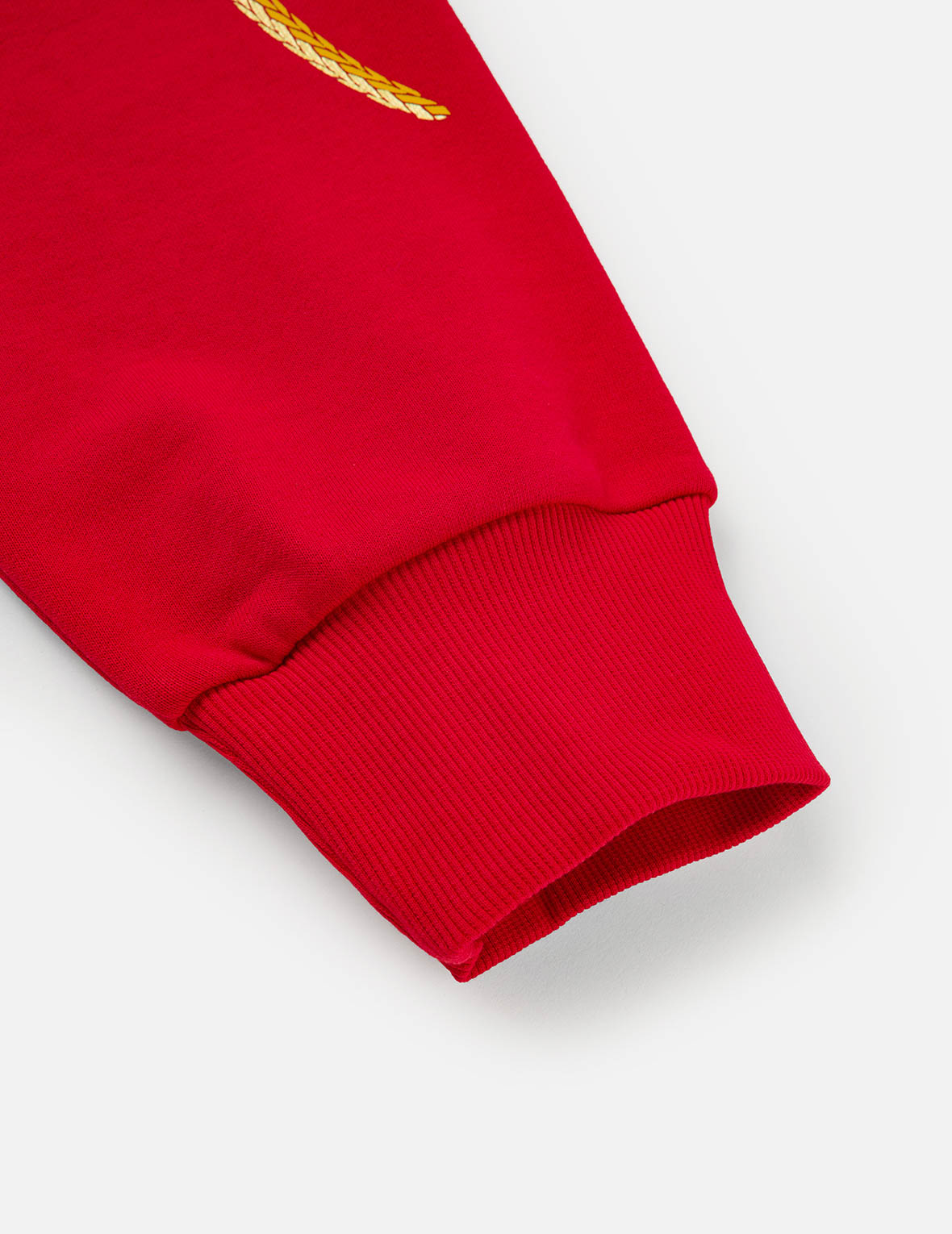 马年主题刺绣拉链连帽卫衣 - 紅