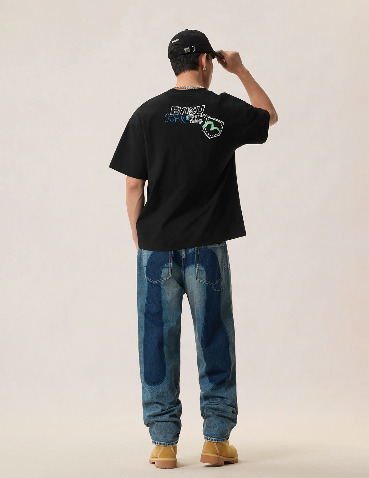 Hand-Drawn Multi-Pocket T-shirt