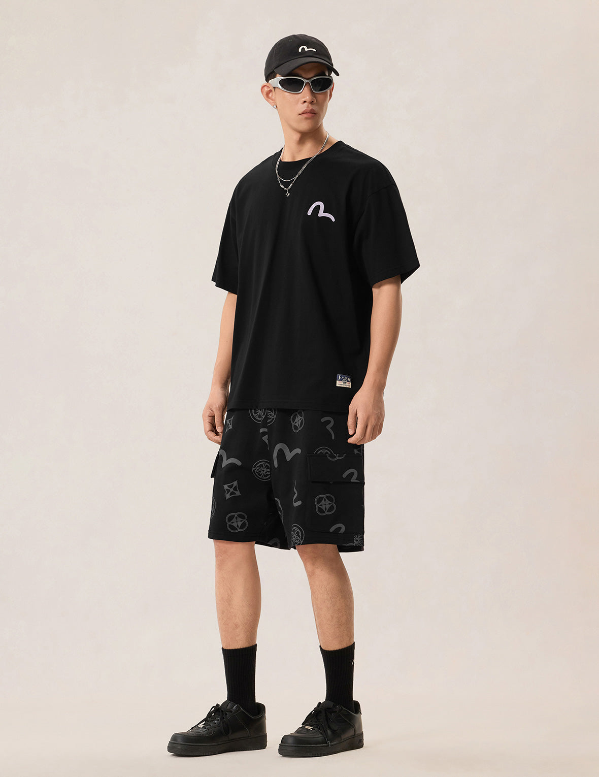 佛头风筝达摩方巾印花T恤