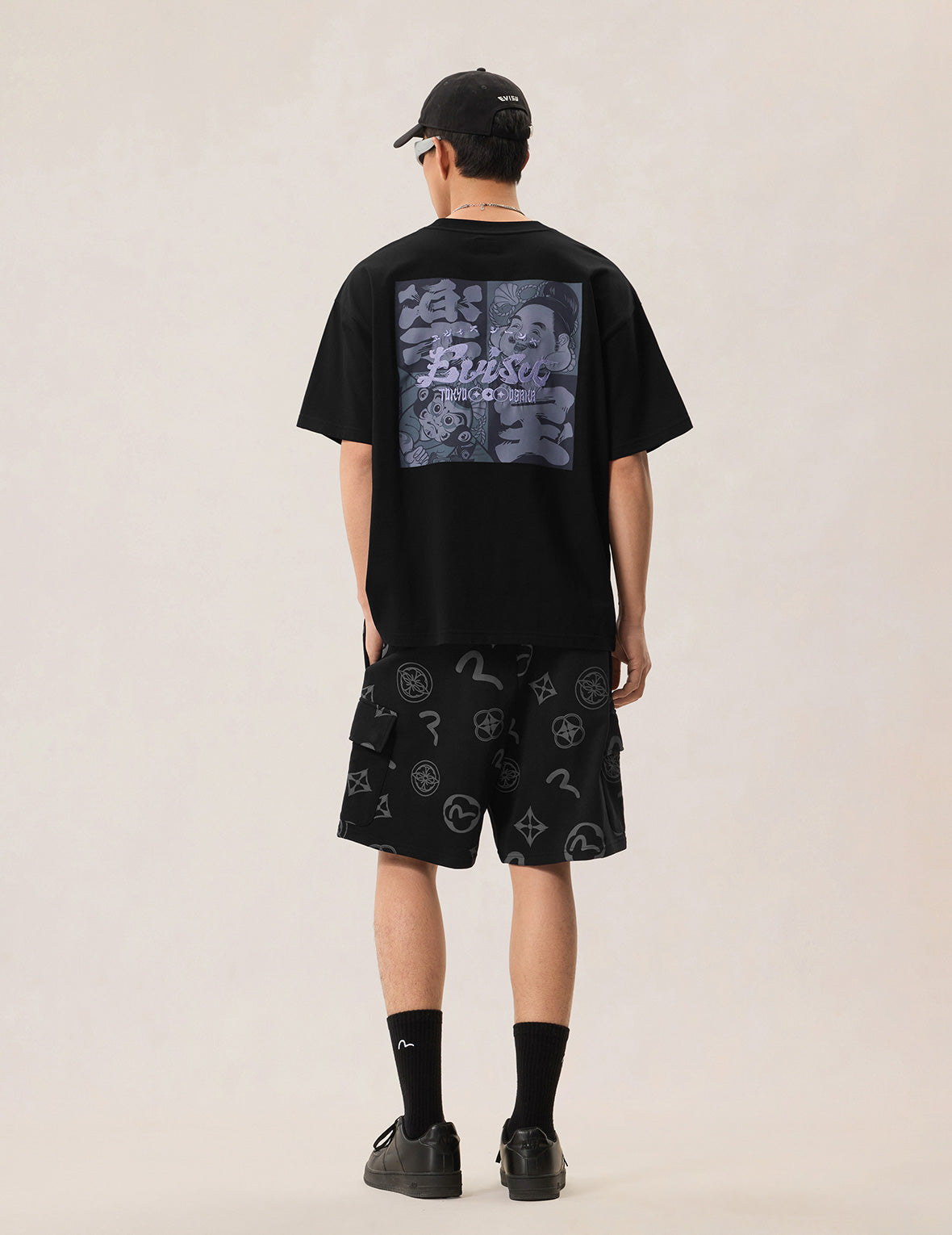 佛头风筝达摩方巾印花T恤