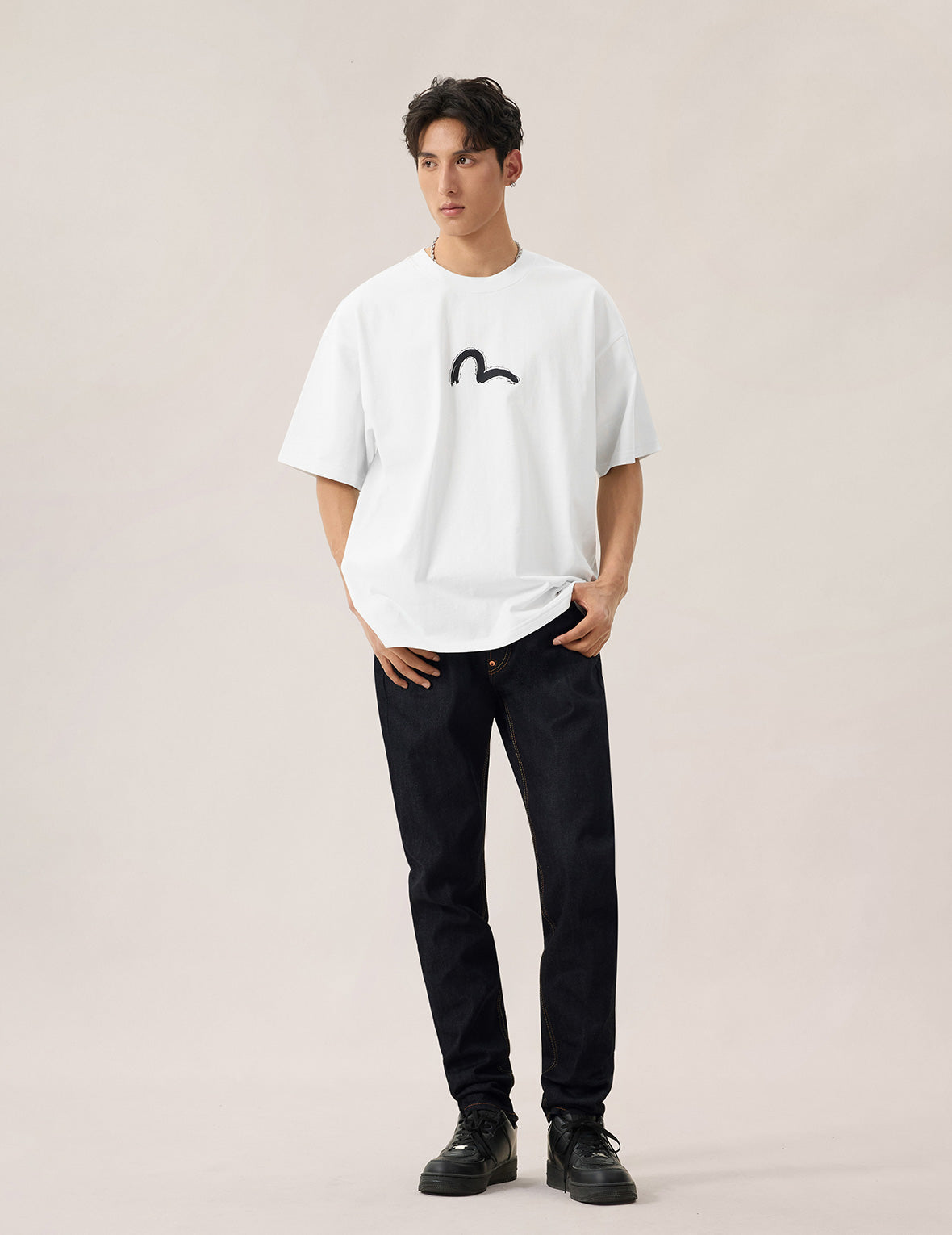 Hand-Brushed Daicock Print T-Shirt