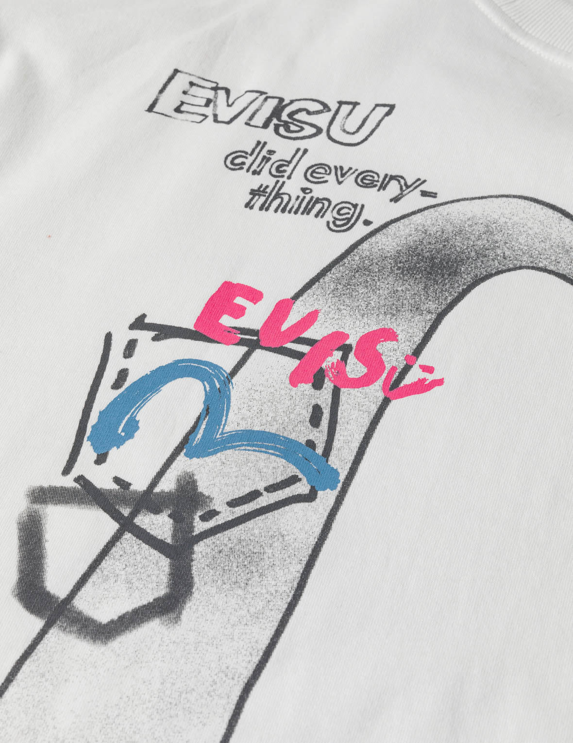 Hand-drawn Daicock and Multi-pocket Graffiti T-shirt