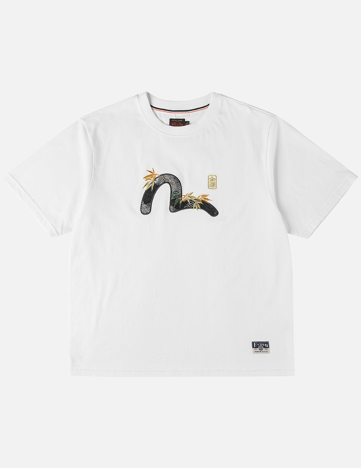 Brocade Seagull Appliqué T-Shirt