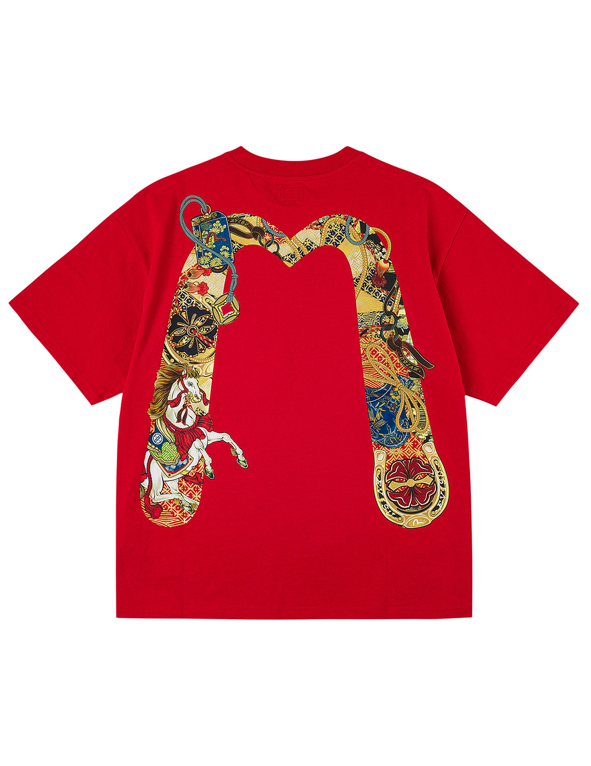 Year Of Horse Daicock Printed T-shirt - Red