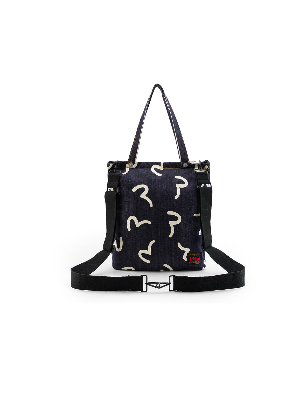 Allover Seagull Print Denim Bag