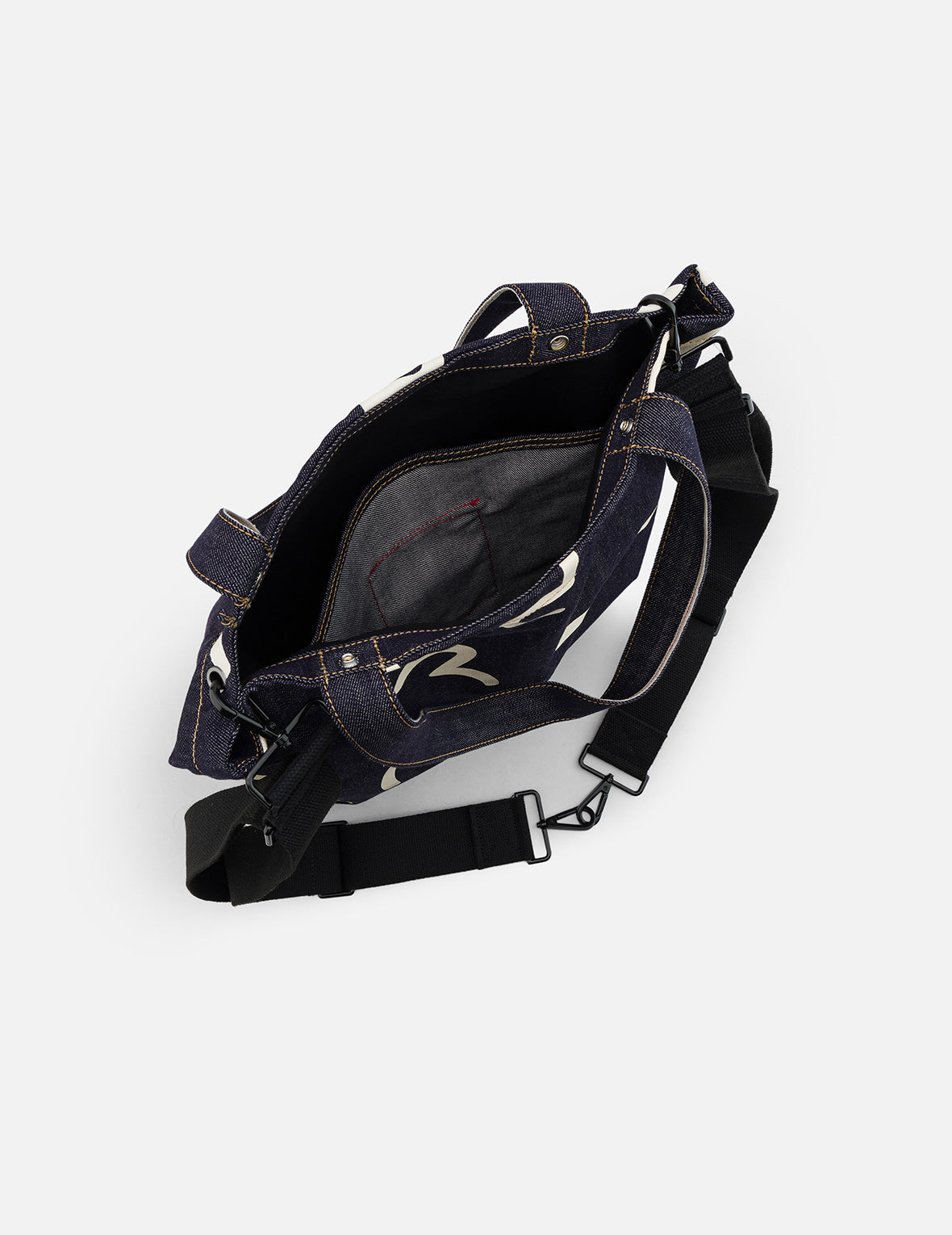 Allover Seagull Print Denim Bag