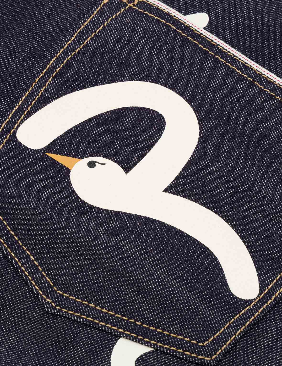Allover Seagull Print Denim Bag