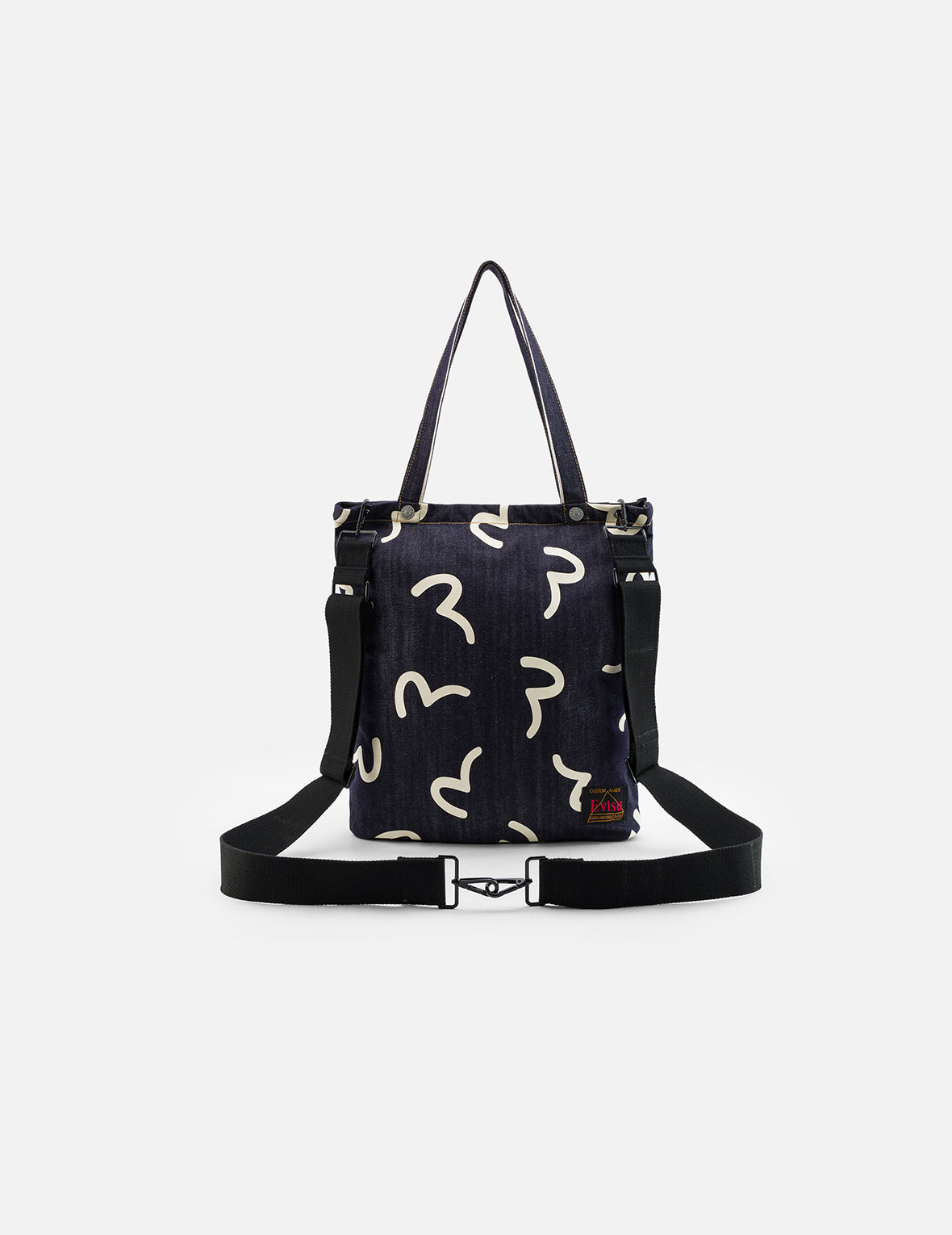Allover Seagull Print Denim Bag