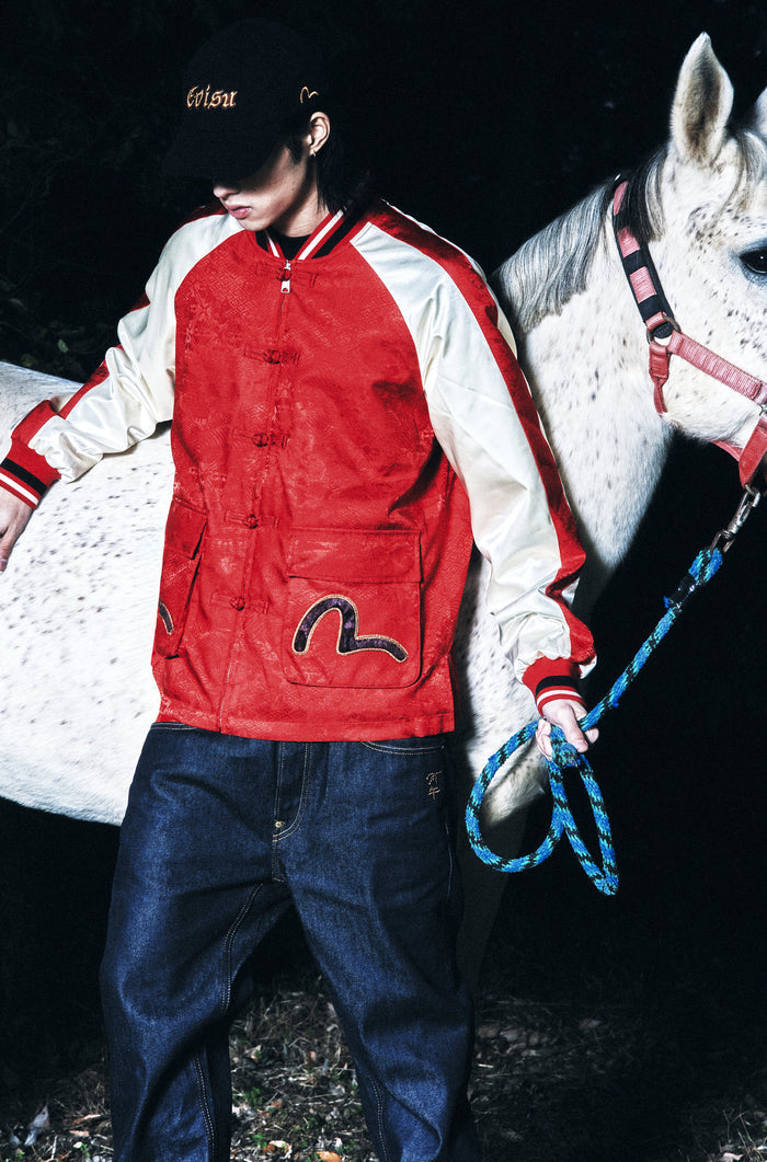 EVISU 标识刺绣棒球帽 - 黑