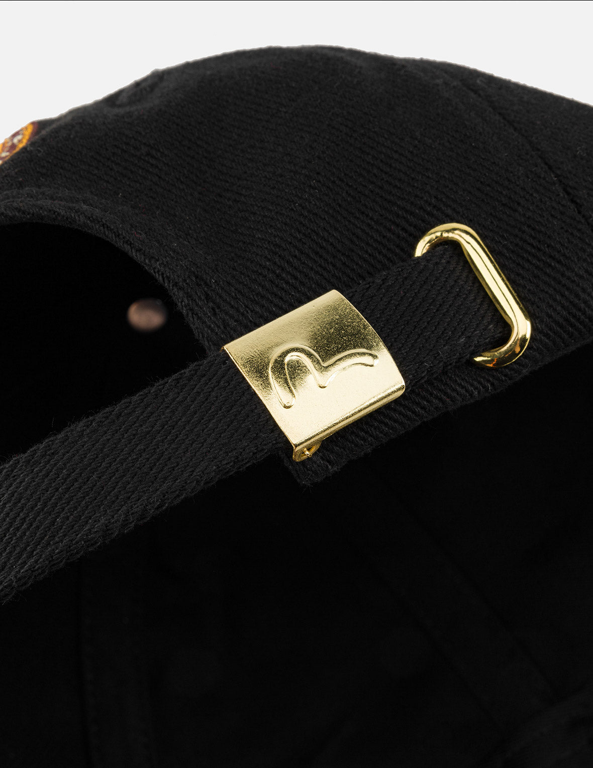 EVISU 标识刺绣棒球帽 - 黑