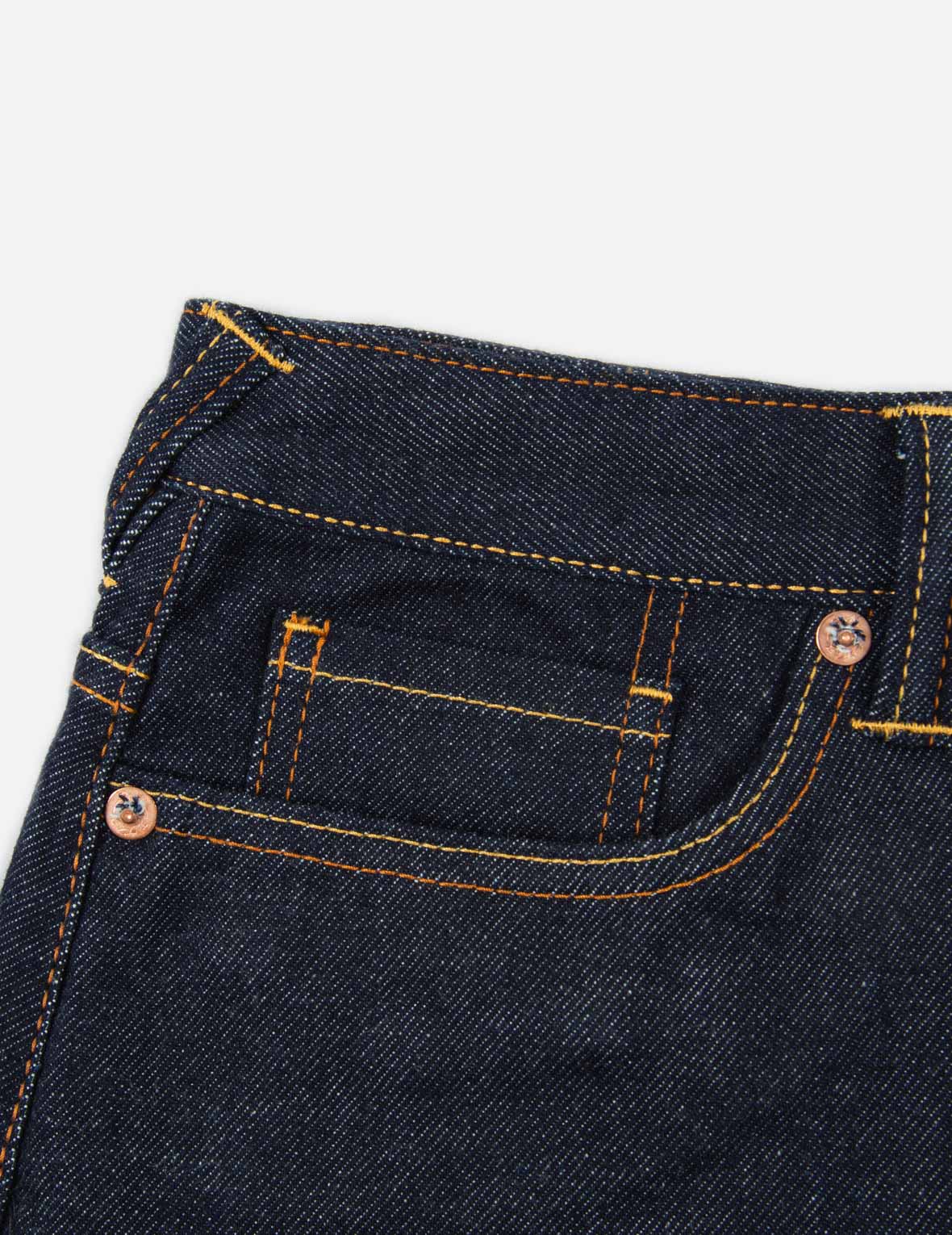 Brushstroke Daicock Split-Front Denim Pencil Skirt