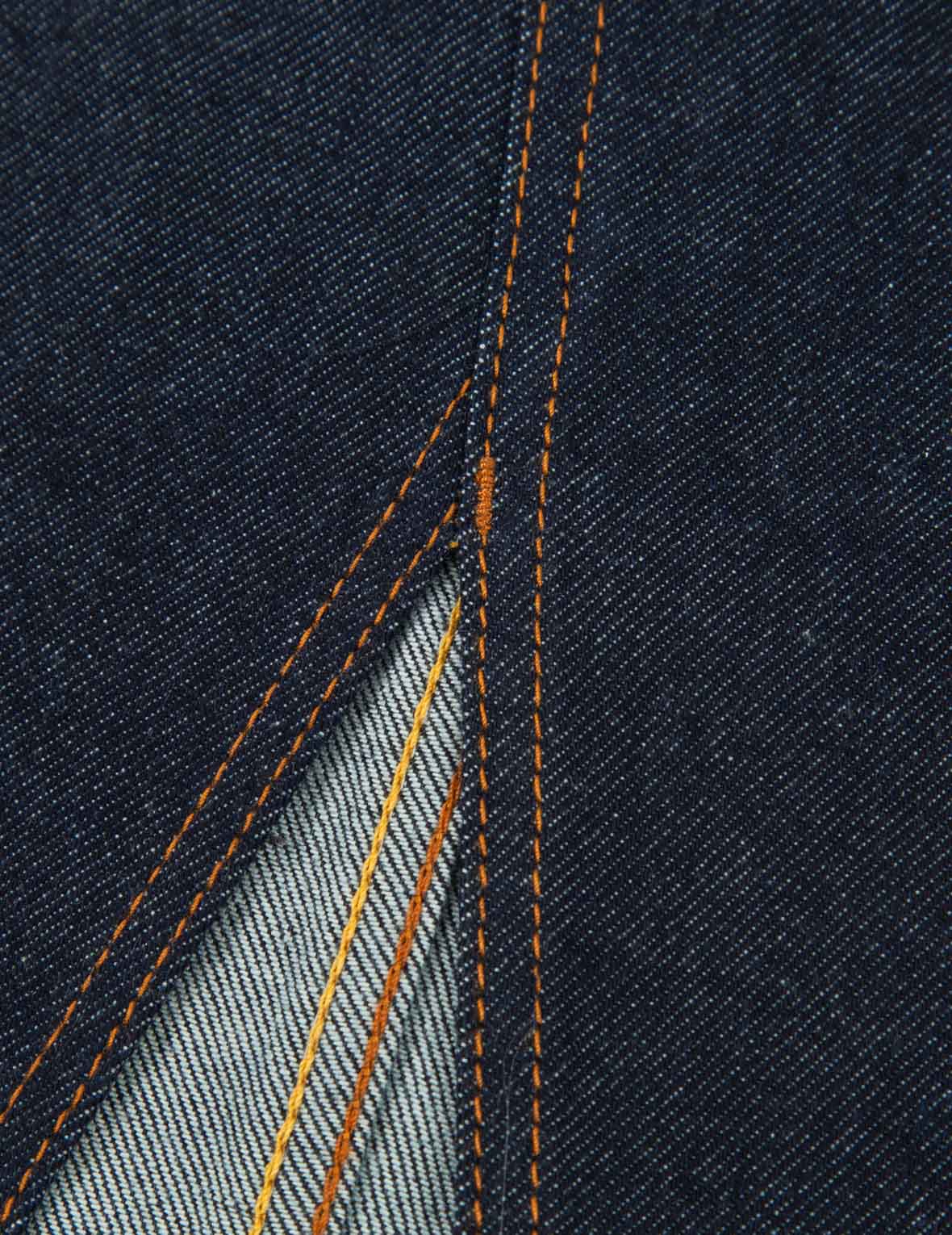 Brushstroke Daicock Split-Front Denim Pencil Skirt